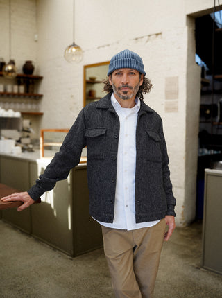 Woollen Trucker Jacket - Charcoal