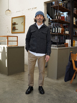 Woollen Trucker Jacket - Charcoal