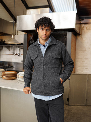 Woollen Trucker Jacket - Charcoal