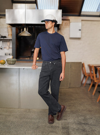 Straight Leg Jean - Washed Black