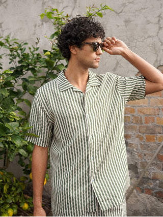 Panama Shirt - A-Stripe Olive