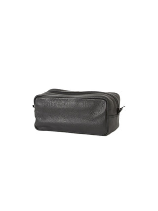 Città Marlo Leather Wash Bag - Black