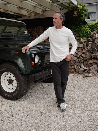 Pique Long Sleeve Tee - White