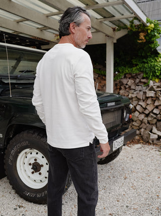 Pique Long Sleeve Tee - White