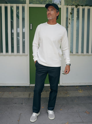 Pique Long Sleeve Tee - White