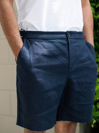 Essential Linen Short - Navy