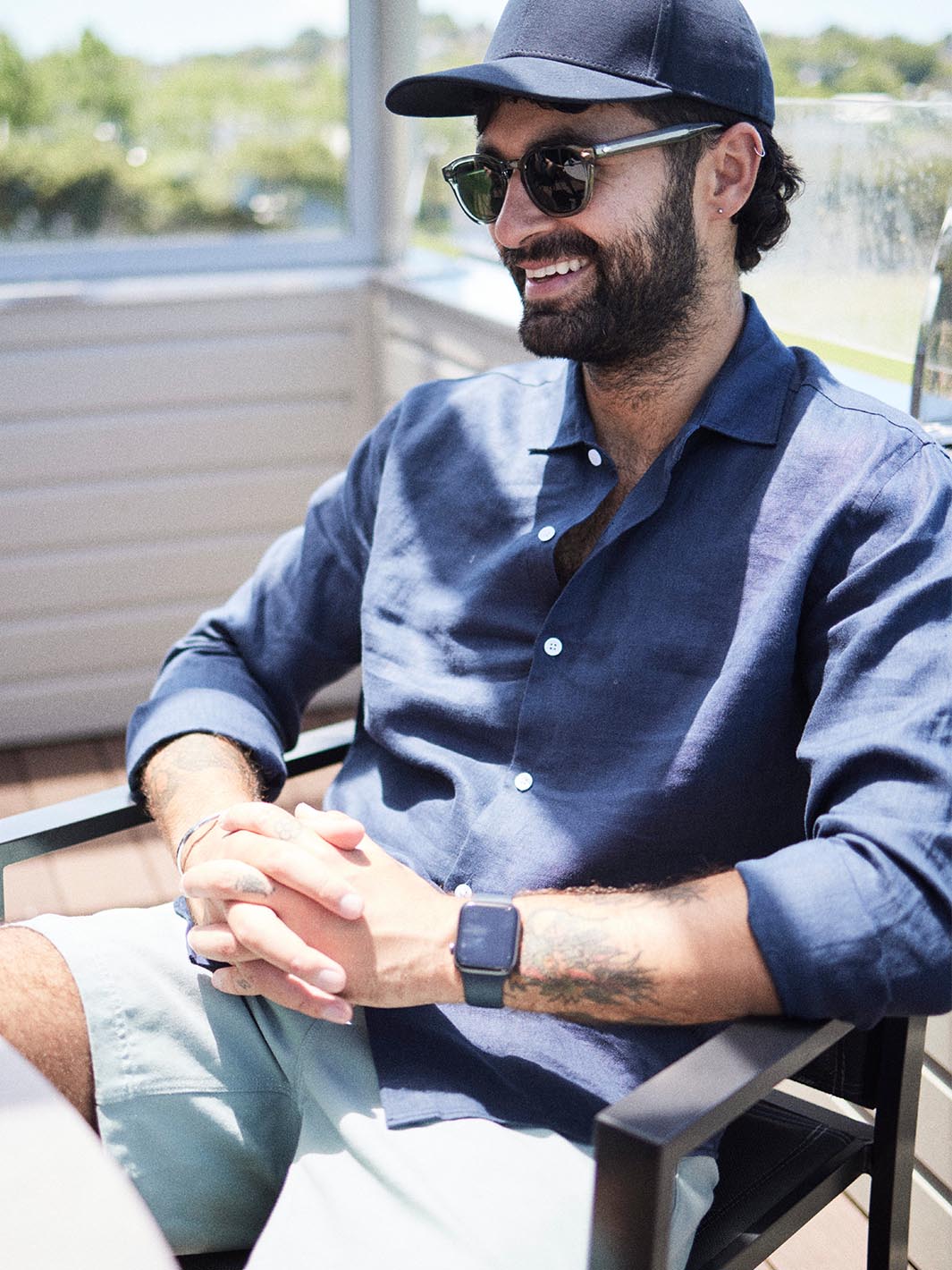 Heavy Linen Shirt - Navy