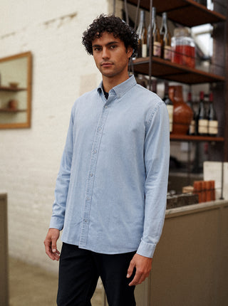 Denim Button Down - Washed Blue