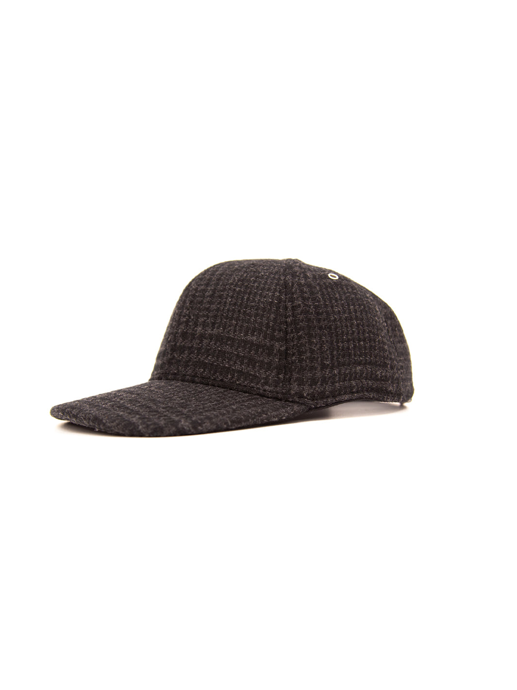 Baseball Cap Wool - Black Houndstooth