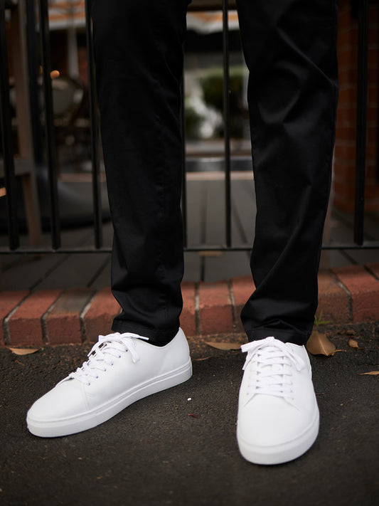 Leather Low Sneaker - Smooth White