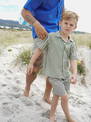 Kids Swim Short - A-Stripe Olive