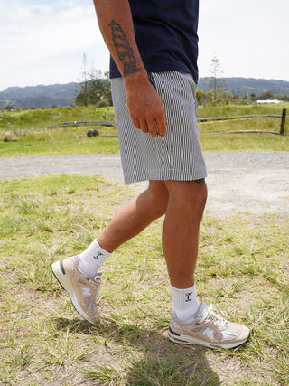 Leisure Short - Navy Stripe
