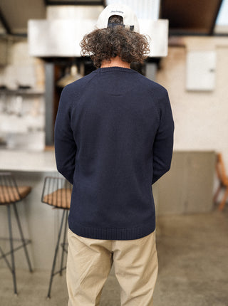 Chunky Knit Crew - Navy