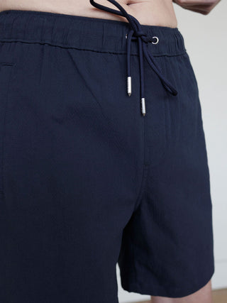 Hybrid Short - Navy Seersucker