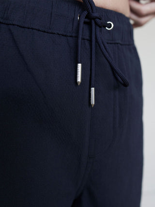 Hybrid Short - Navy Seersucker