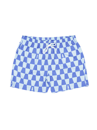 Swim Short - A-Check Blue