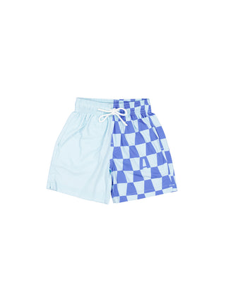 Kids Swim Short - A-Check Blue