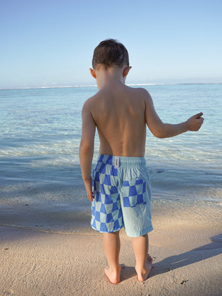 Kids Swim Short - A-Check Blue