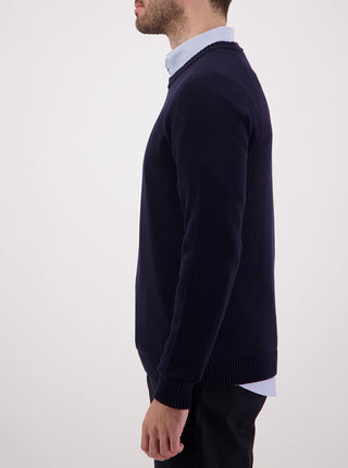 Chunky Knit Crew - Navy