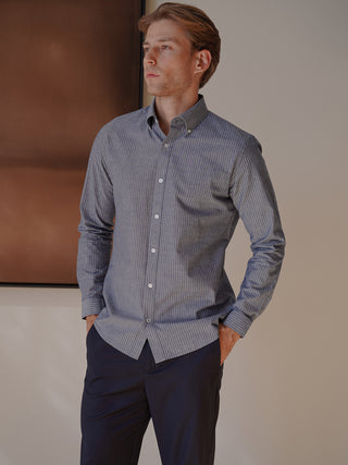 Button Down Shirt - Navy Stripe