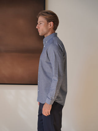 Button Down Shirt - Navy Stripe