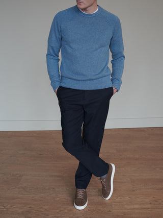 Chunky Knit Crew - Blue