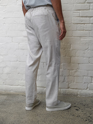 Linen Jogger Pant - Bone