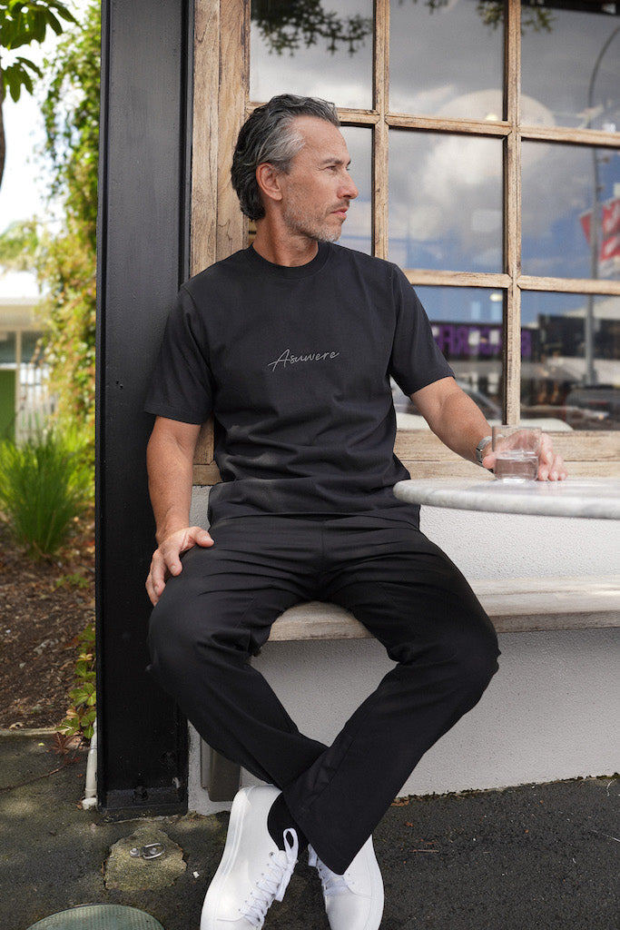 Script Heavy Tee - Black