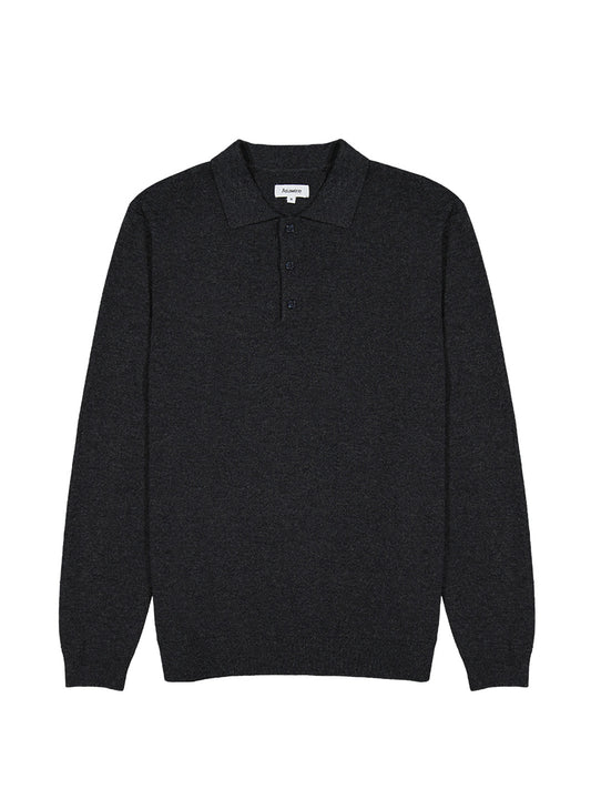 Knit LS Polo - Grey