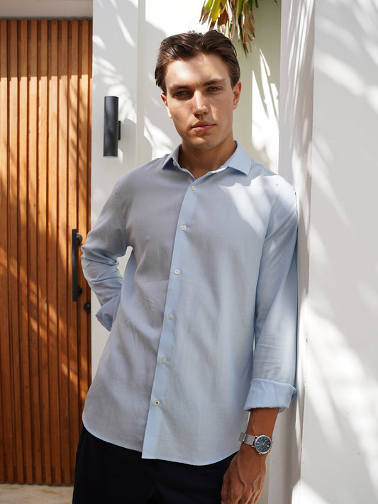 Tencel Linen Shirt - Light Blue