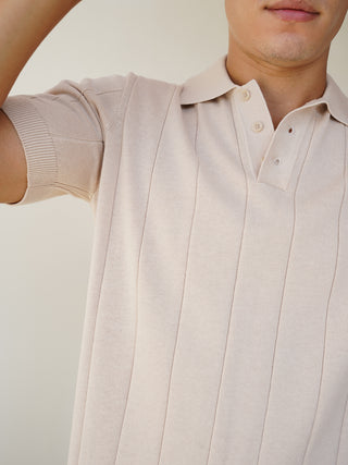 Knit SS Polo - Sand