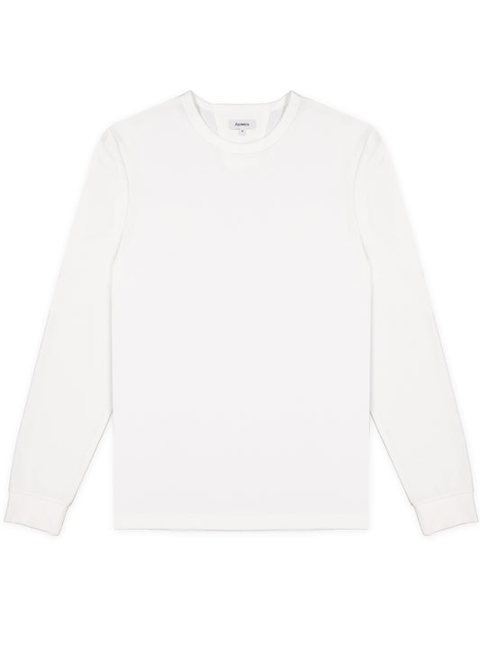 Pique Long Sleeve Tee - White