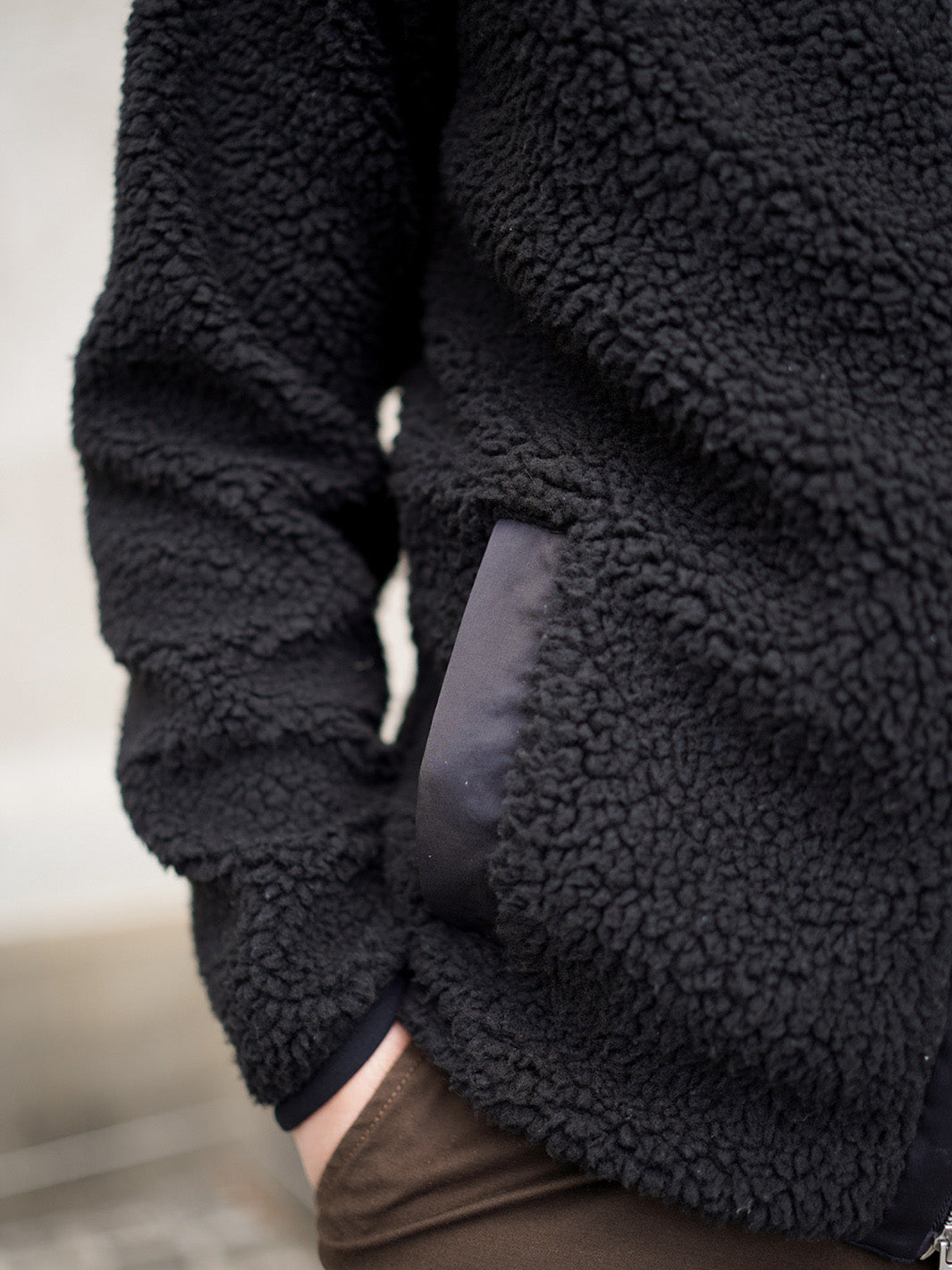 Sherpa Fleece Jacket - Black