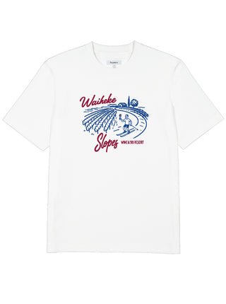 Waiheke Slopes Heavy Tee - White