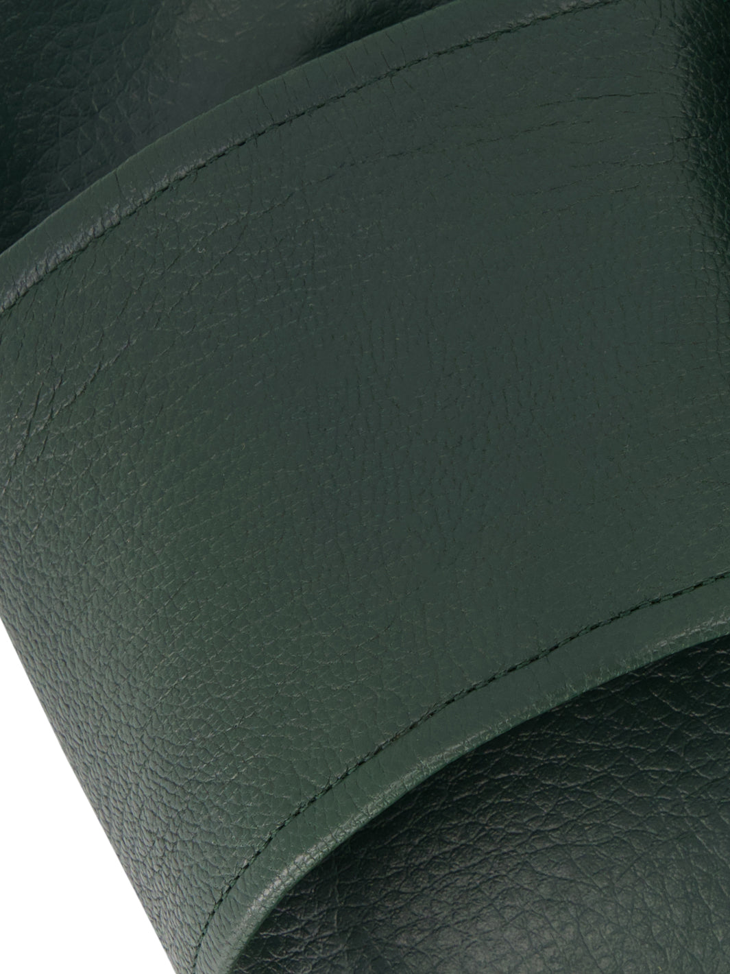 Leather Low Slides - Dark Green