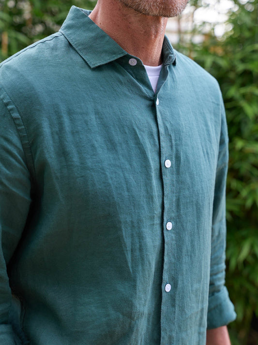 Essential Linen Shirt - Emerald