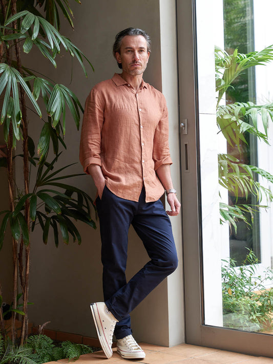 Essential Linen Shirt - Rust