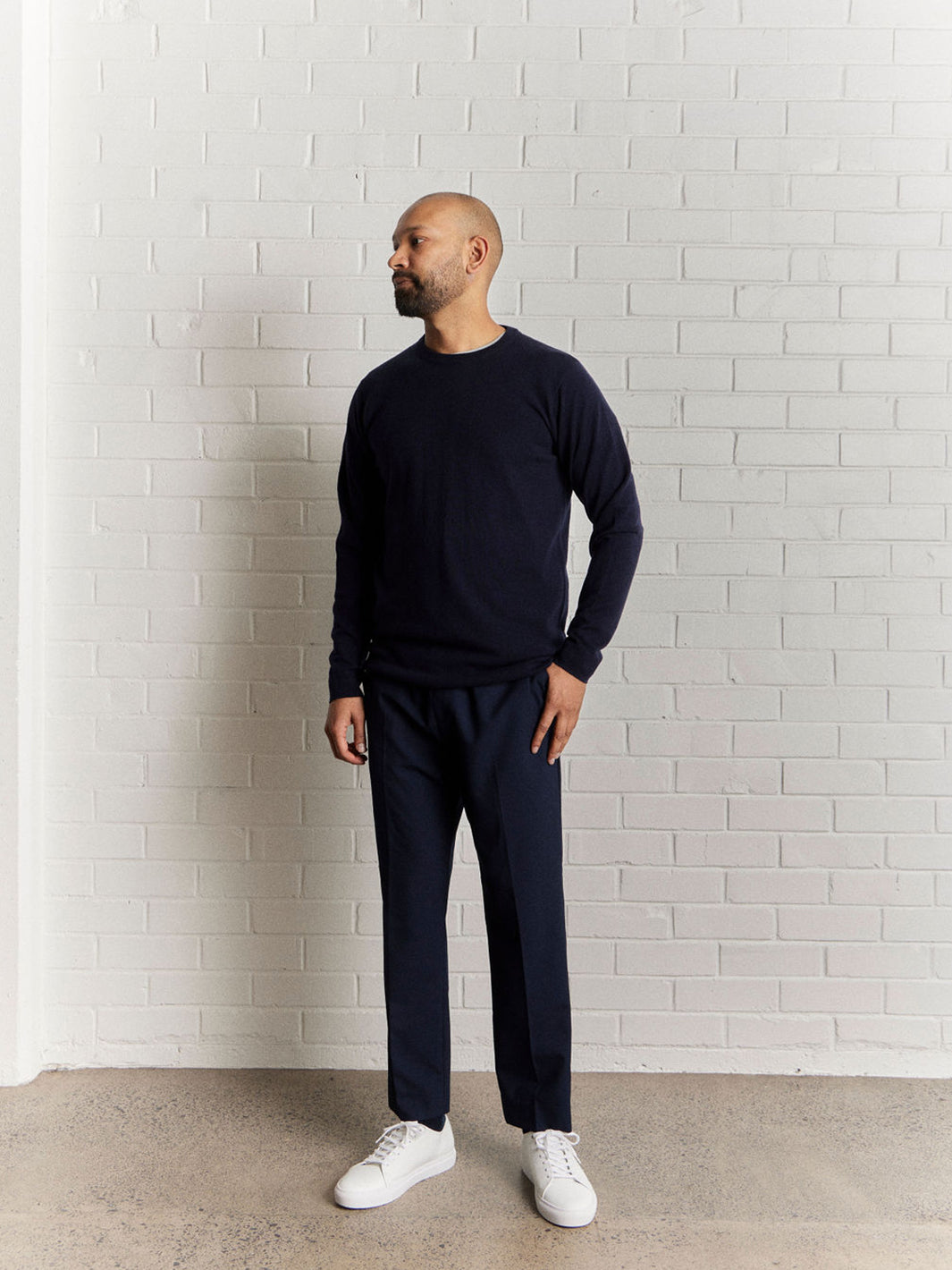 Smart Merino Crew - Navy | Men's Knitwear – Asuwere