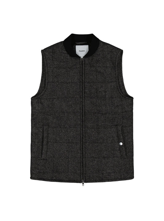 Front image of Quilted Vest in Charcoal