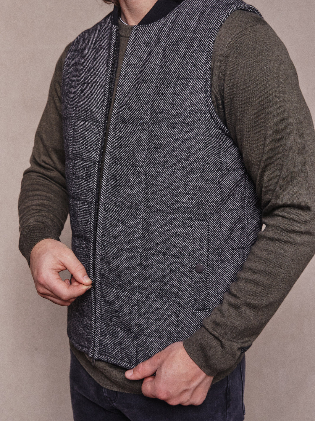 Quilted Vest - Charcoal