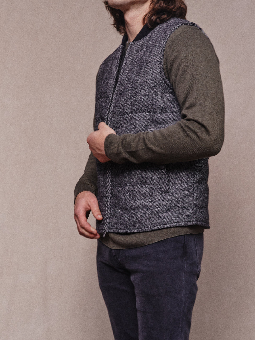 Quilted Vest - Charcoal