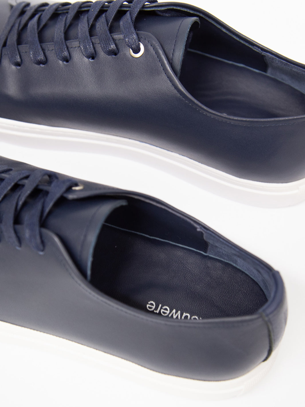 Leather Low Sneaker - Navy