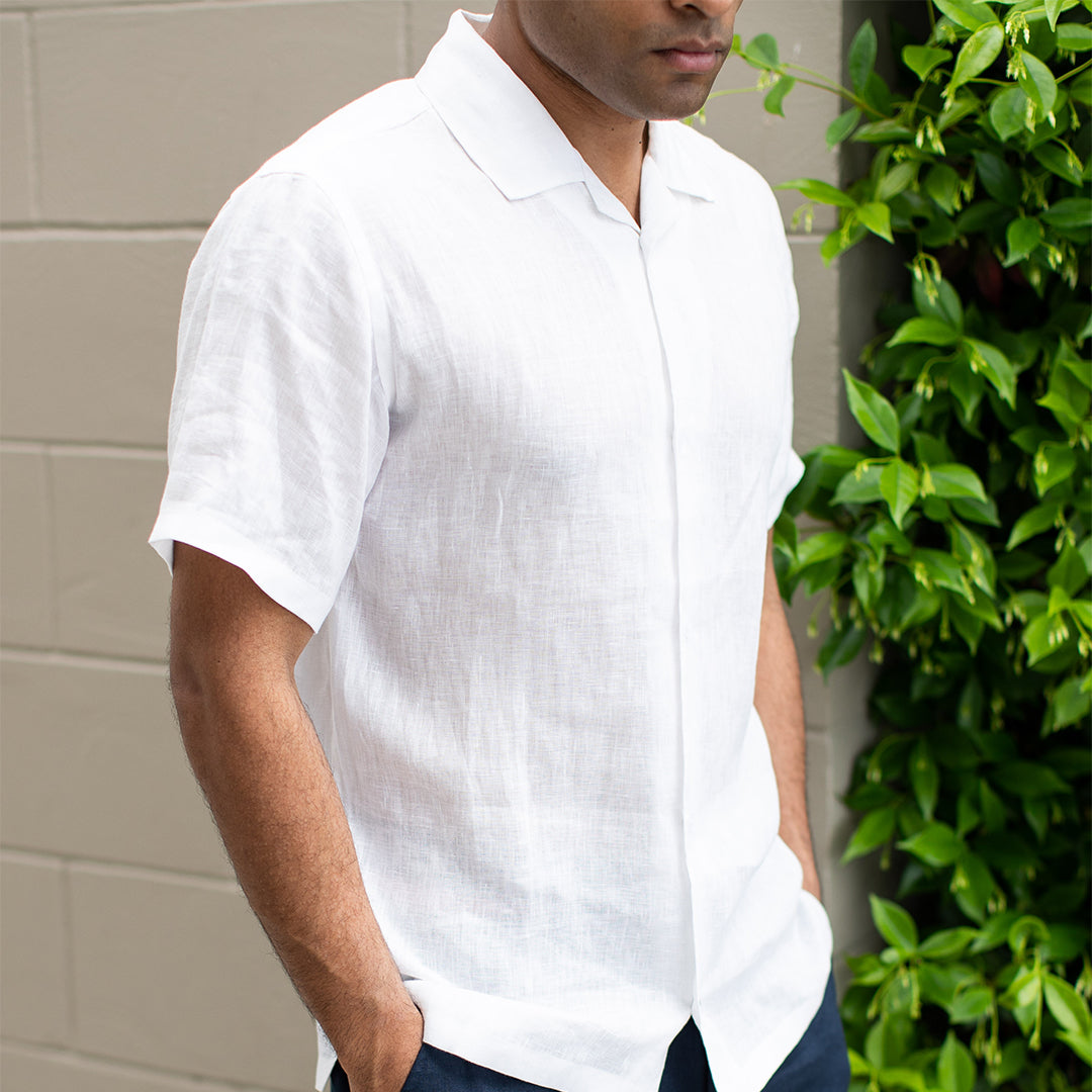Panama Shirt - White Linen
