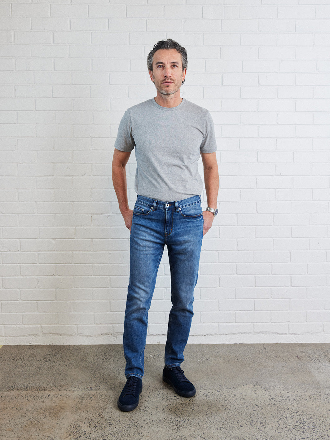 Bound Pima Daily Tee - Grey Marle