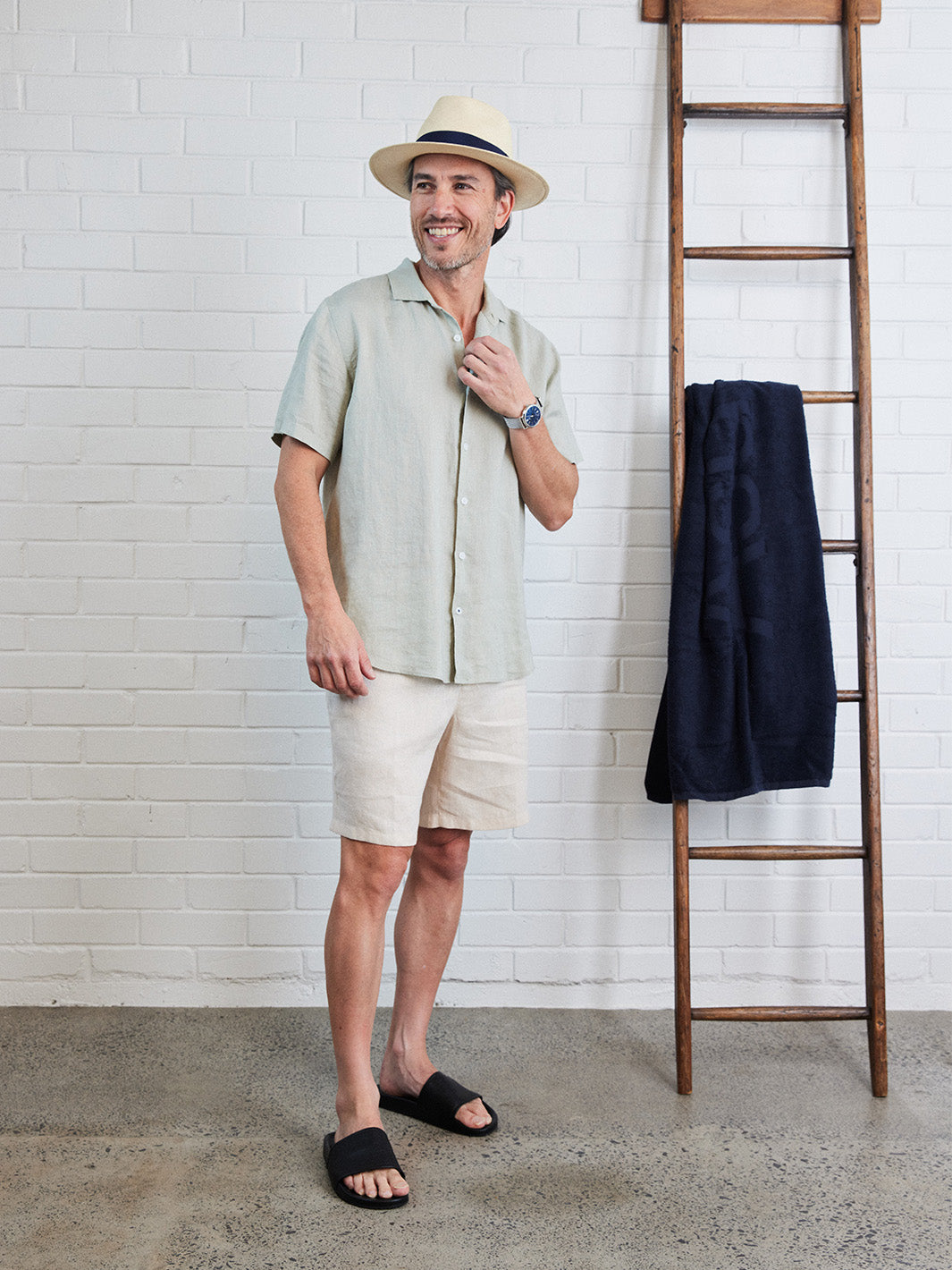 Essential Linen S/S Shirt - Sage