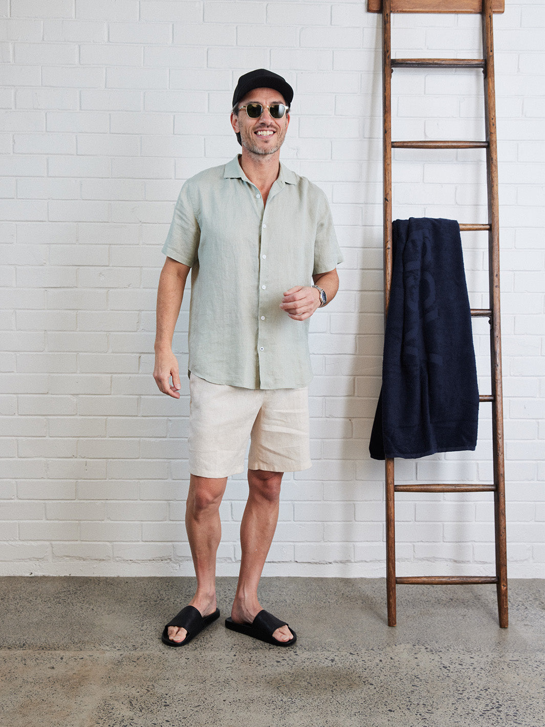 Essential Linen S/S Shirt - Sage