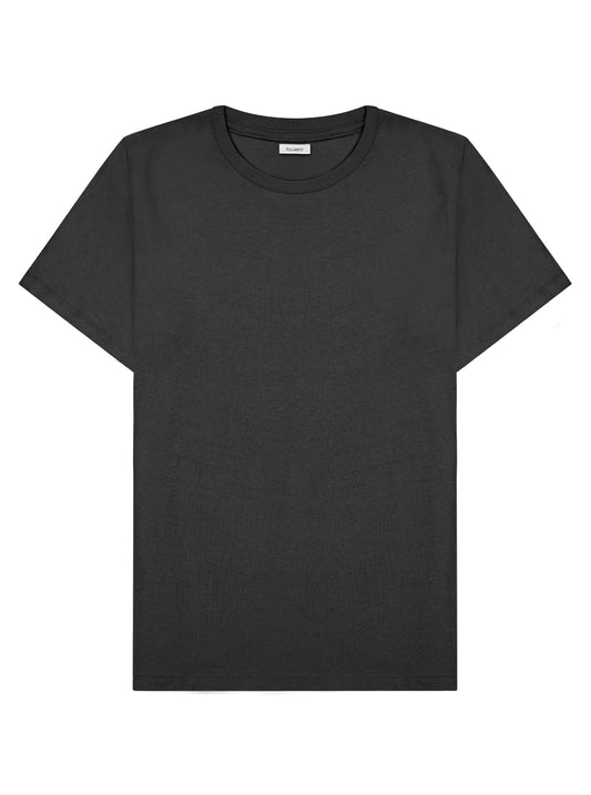 Front of Recycled Cotton Tee in Aged Black Asuwere
