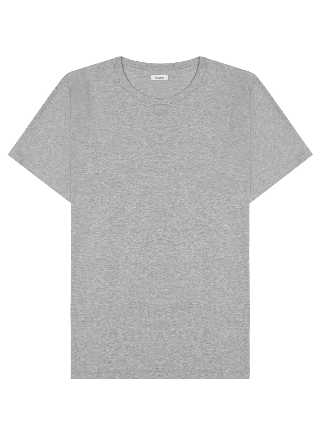 Front of Bound Pima Tee in Grey Marle