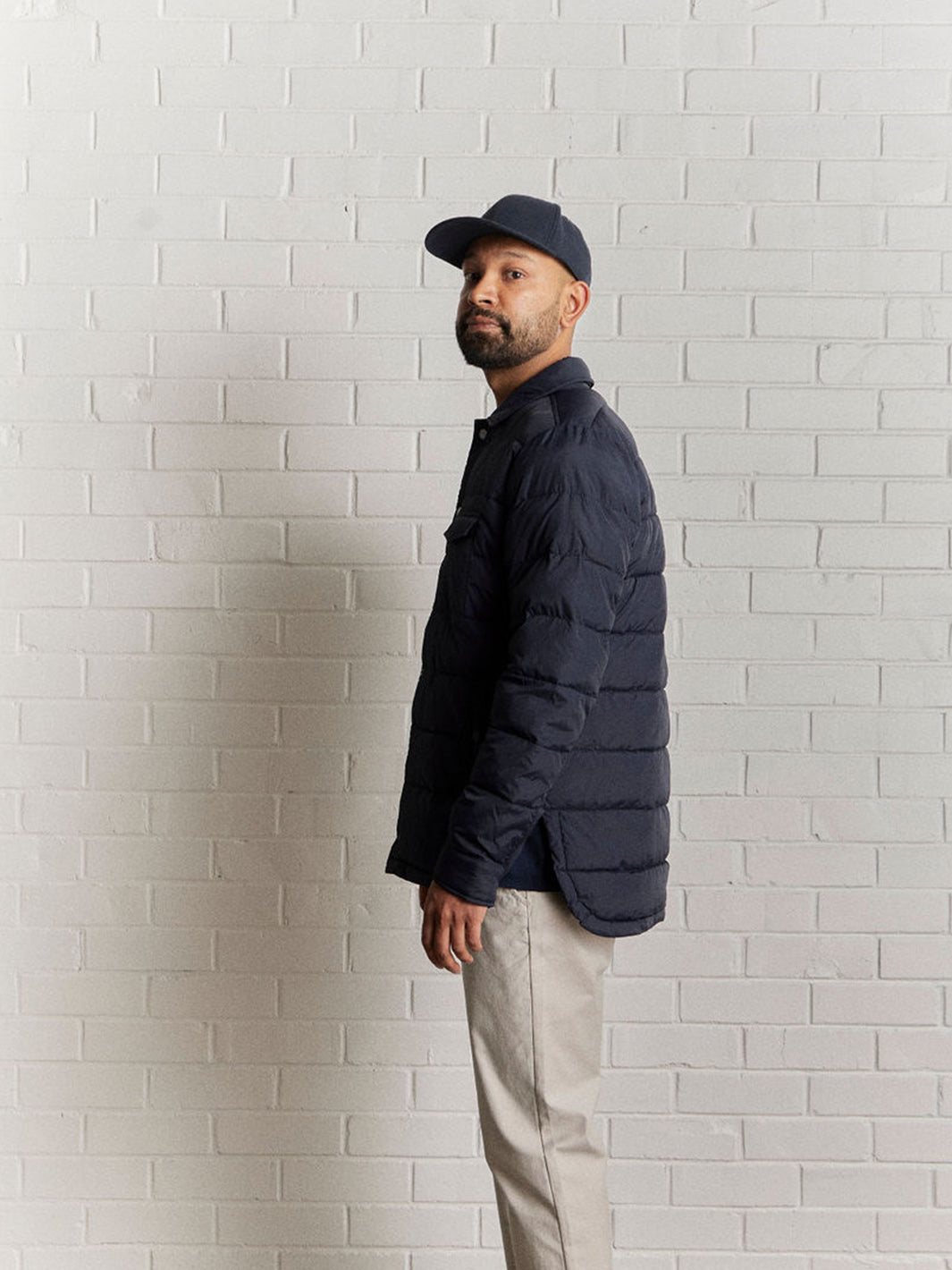Quilted Shacket - Navy