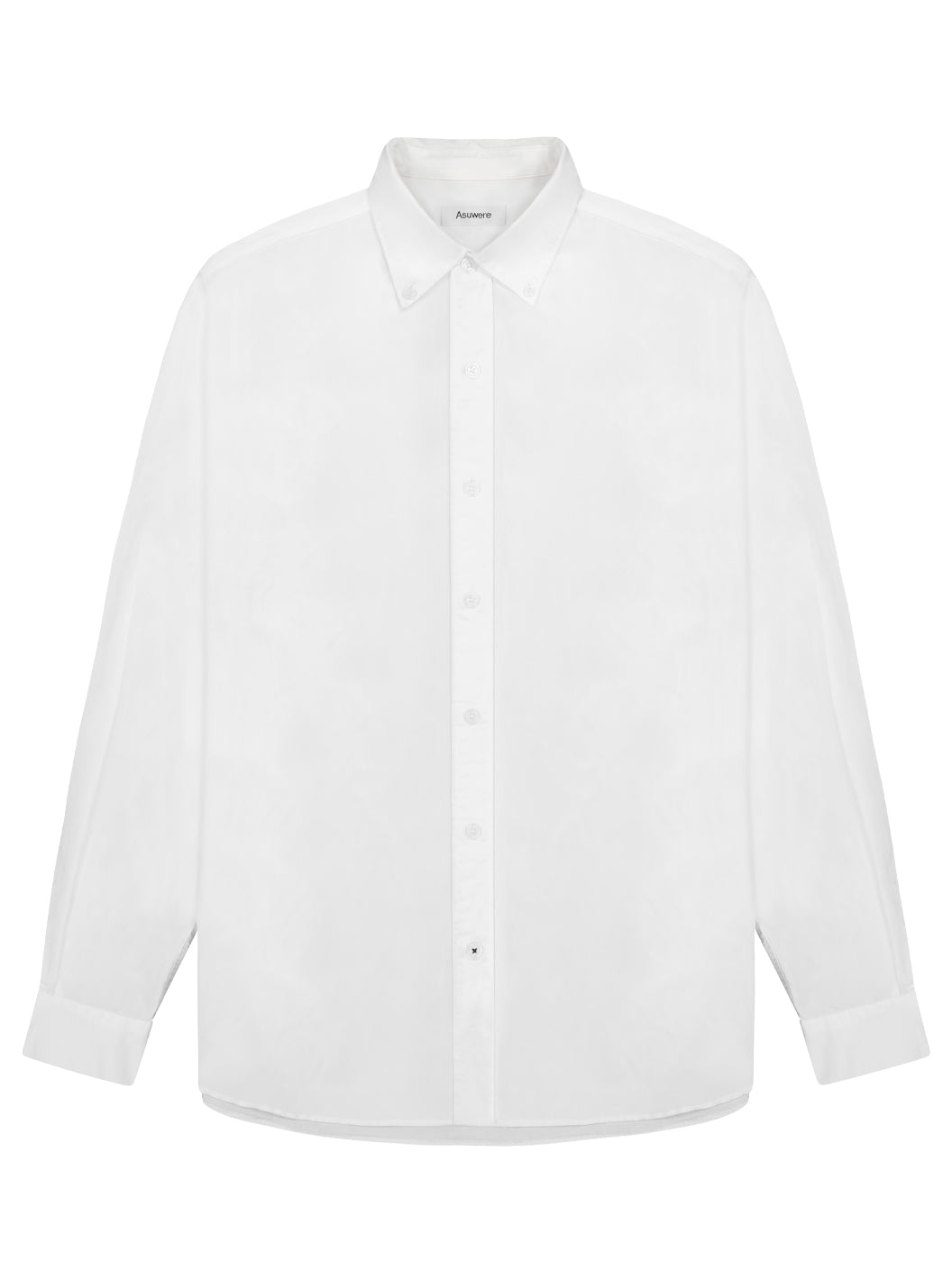 Front of white oxford shirt